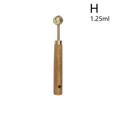 

Steel Flour Sugar Coffee Scoop Food Scale Gold Measuring Cups Spoons Gadget Tools Walnut Kitchen Cooking Handle Baking Y9D8
