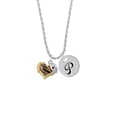 thumbnail image 2 of Delight Jewelry Brown Tiger Print Heart with Nurse Hat Silvertone Script Initial Disc - P - Charm Necklace, 20"+3", 2 of 4
