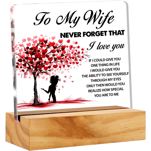 Acrylic Desk Sign Decoration Plaque for My Wife, Perfect As a Romantic Valentine'S Day Gift, Ideal for Home Decor.