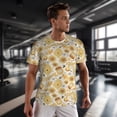 thumbnail image 3 of Wukai Honey Honeycomb Print Men's Short-Sleeved Mesh T-Shirt,Quick-Dry Short Sleeve Workout T-Shirt-X-Small, 3 of 8