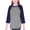 Dark H. Gray/Navy, variant on ! Youth Jersey Contrast Raglan 3/4 Sleeve Dark H.Gray/Cobalt Blue XS