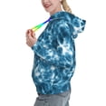 thumbnail image 2 of Honeii Blue Tie Dye Pattern Womens Oversized Hoodies Long Sleeve Sweatshirts Pullover Fall Outfits with Pocket-X-Large, 2 of 7