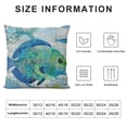thumbnail image 5 of BANET  Blue Throw Pillow Cushion Cover, Artisan Fish Patterns with Wavy Lines and Sky Cloud Motifs Marine Sea Life Image, Decorative Square Accent Pillow Case 22x22in, 5 of 5