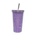 thumbnail image 2 of Hariumiu Bling Rhinestones Thermal Cup Stainless Steel Insulated Tumbler with Lid And Straw Sparkling Rhinestones Water Bottle Gift for Valentine's Day Birthdays, 2 of 7