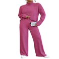 thumbnail image 1 of Pantalon en Tricot Élégant et Pull à Col Roulé à Manches Longues pour Femme, 1 of 7