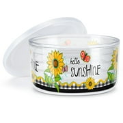 CounterArt "Hello Sunshine" Double Wall Insulated Unbreakable Travel Bowl with Lid 22 oz.