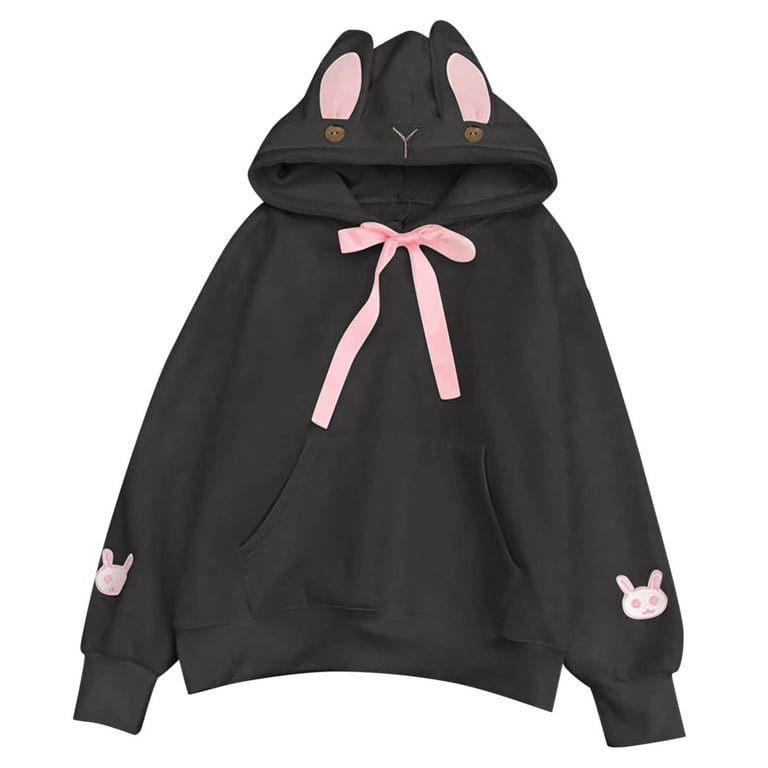 ワンピース Hashtag DDD Rabbit Ears Hooded Sweatshirt Dress Bunny Hoodie with Ears Bunny Ears Animal Hoodie with Bunny