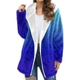 thumbnail image 2 of jobturf Hoodies for Women Fashion Gradient Fleece Jacket Full Zip up Long Sleeve Hooded Sweatshirts Casual Winter Coats with Pockets, 2 of 6