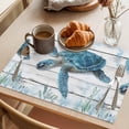 thumbnail image 3 of Sea Turtle Blue Placemats Set of 6 Coastal Ocean Seaweed Wooden Grain Place Mats Indoor Wipeable Table Mats Washable Cloth Dining Table Placemats for Kitchen Holiday Party Home Decor 13x19 Inch, 3 of 9