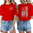 thumbnail image 4 of ibiyuan 250 Anniversary Usa Shirt Womens T Shirts Round Neck America 250 Flag Casual Short Sleeve Independence Day Funny Shirts Tops, 4 of 6