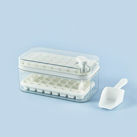 

Black and Friday Deals Dealovy Ice Cube-Trays Ice Cube-Tray With Lid And Bin Ice Molds For Freezer Easy Release & Save Space For Whiskey Cocktail | Food Grade PP