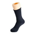 thumbnail image 4 of Solid Cotton Cushion Crew Socks for Women and Men Dark Navy 3 Pairs Size 10-13, 4 of 9