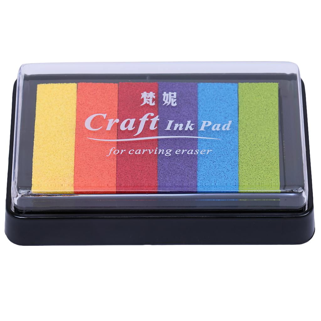 perfeclan 5xInk Pad Korea Stationery DIY Craft for Paper Wood Colorful Rainbow 5 5 Pcs