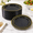 Black and Gold, variant on 100black Plastic Dessert Plates 7 Inch Disposable Salad Plate With Rim Hard Fancy Small Heavy Duty Cakes For Party Wedding And Bi