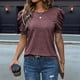 thumbnail image 2 of Suéter de Corta Abullonada para Mujer, Tops de y Verano 2025, Conjuntos de Punto, Camisa de Cuello Redondo, Blusas Burdeos S, 2 of 4
