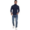 thumbnail image 6 of GIRUNS Men's Turtleneck Sweater Long Sleeve Basic Slim Fit Knitted Pullover Thermal Tops Navy Blue 2XL, 6 of 8