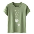 thumbnail image 4 of Pimfylm Short Sleeve Shirts for Women Casual Tee Workout Plus Size Crew Neck Blouse Tops Cute 2024 Summer Tops(Green,XXL), 4 of 4
