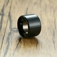 thumbnail image 6 of 15mm Chunky Men Band Black Stainless Steel Bulky Man's Ring Punk Male Size 8-12, 6 of 6