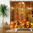 thumbnail image 3 of Farmhouse Fall Shower Curtain Havest Pumpkins Fabric Bath Curtains Autumn Sunflower Bathroom Decor with Hooks 60Wx72L Inch, 3 of 6