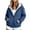 Navy, variant on Women's Fleece Jacket Plus Size Zip Up Hooded Coat Warm Fall Winter Casual Vacation Travel Jackets with Pockets