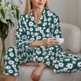 thumbnail image 6 of Fotbe Daisies Flowers Pattern Long Sleeve Pajama Set for Women,Sleepwear Set,2-piece Loungewear Set,Soft PJs Comfy Nightwear with Pockets -Large, 6 of 7
