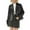 Olive Green, variant on Motorcycle Jacket for Women Short Faux Leather Jacket Trendy Zipper Classic Coat Olive Green L