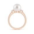 thumbnail image 2 of ANGARA South Sea Cultured Pearl Three Stone Ring with Diamonds in 14K Rose Gold for Women | June Birthstone, Birthday, Anniversary, Jewelry Gift for Women | Natural Pearl Ring, 2 of 9