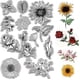 thumbnail image 1 of Sellos de goma transparentes con forma de girasol, sellos de silicona reutilizables con fondo transparente para sellos postales., 1 of 9