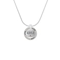 thumbnail image 2 of Delight Jewelry Silvertone Marathon with Pink Crystal Roman Numeral Live Ring Charm Necklace, 18", 2 of 4