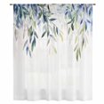thumbnail image 2 of Blue Green Leaves Sheer Curtains 72 Inches Long, Watercolor Spring Botanical Branches Light Filering Curtains, Breathable Simi Curtain Privacy Drapes for Living Room Bedroom Window Treatment, 2 of 9