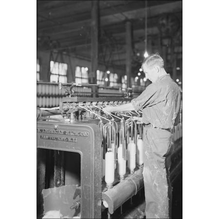 24"x36" Gallery Poster, High Point, North Carolina - Textiles. Pickett Yarn Mill. Lewis Hine 1937