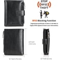 thumbnail image 2 of CHANPINCL Cartera con Zíper de Cuero Genuino para Hombre con Hebilla – Tarjetero de Gran Capacidad con Bloqueo RFID y Bolsillo para Monedas (Cuero Curtido Vegetal Negro), 2 of 6