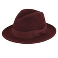 thumbnail image 3 of DRY77 Mens Godfather Milano Wool Felt Fedora Grosgrain Band Center Winter Hat, 3 of 22