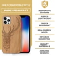 thumbnail image 7 of Case Yard Wooden Case Outside Soft TPU Silicone, Slim Fit Shockproof Wood Protective Phone Cover for Girls Boys Men and Women, Supports Wireless Charging Deer Design case for iPhone-11-Pro-Max, 7 of 7