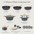 thumbnail image 2 of 17 Pcs Granite Kitchen Nonstick Cookware Set, Frying Pan, Steamer, Spatula, Spoon, Black, 2 of 6