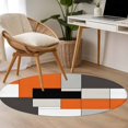 thumbnail image 5 of 3ft Round Rug, Burnt Orange Black Non-Skid Rubber Backing Large Area Rugs - Living Room Bedroom Home Office, Modern Abstract Geometric Indoor Floor Mat Carpets Washable Rug, 5 of 9