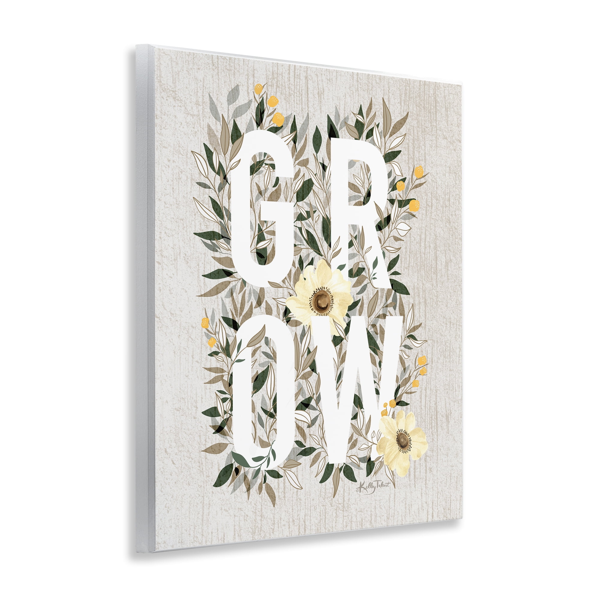 Stupell Industries Grow with Cottage Blooms Plants & Flowers Painting Unframed Art Print Wall Art, 11 x 14