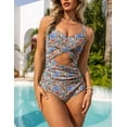 thumbnail image 2 of a.Jesdani Women's One Piece Swimsuits Tummy Control Cutout High Waisted Bathing Suit Wrap Tie Back Swimsuit 1 Piece, 2 of 14