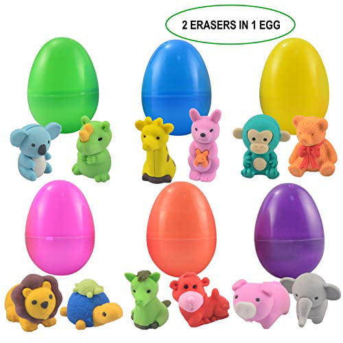 Filling Treats Classroom Prize Supplies JOYIN 6 Pcs Pre-Filled Easter Eggs with Light-up Floating Dinosaur Bath Toys for Easter Eggs Hunt Easter Basket Stuffers/Fillers Easter Party Favor 