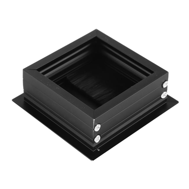 80X80mm Rectangle Wire Cable Hole Cover, 2PCs Table Desk Rectangle Aluminum Alloy Wire Cable Grommet Hole Cover With Brush For Computer Desk Table