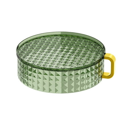 

huanledash Dish Cover Large-capacity Transparent Heat Preservation Stackable Rhombic Texture Leftover Storage Box Household Supply