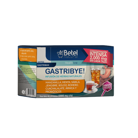 Gastrimax Herbal Tea by Betel Natural - Natural Gastric Support - 24 Tea Bags