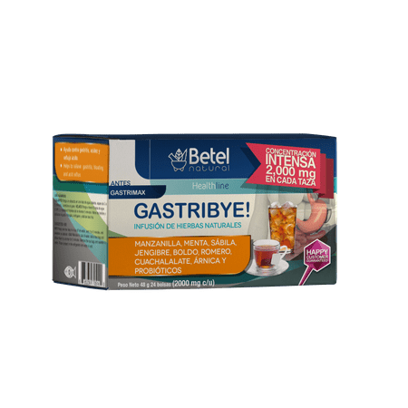 Gastrimax Herbal Tea by Betel Natural - Natural Gastric Support - 24 Tea Bags