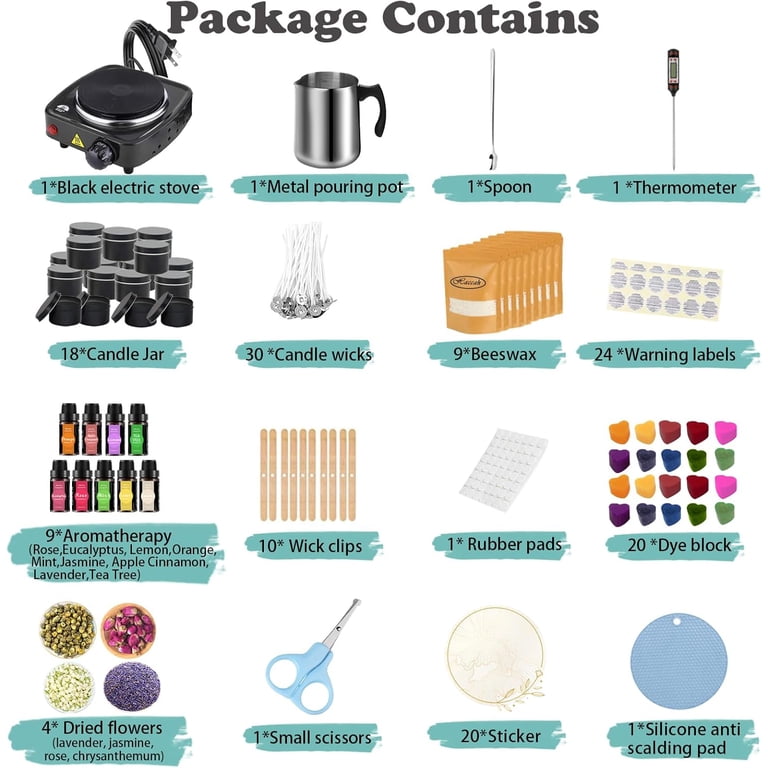 Haccah Complete Candle Making Kit with Wax Melter photo 5