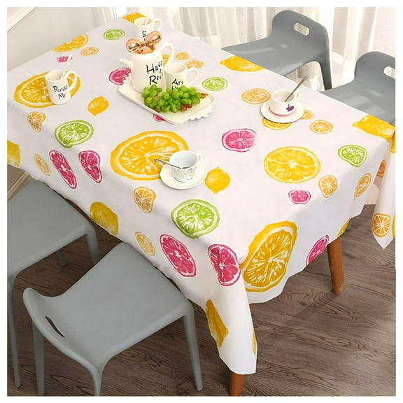 XIBUFE Rectangle Waterproof Vinyl Table Cloth,Flannel Backed Tablecloth,Wipeable Plastic Table Cover,Oil Proof Heavy Duty Wipeable Table Covers for Dining/Camping/Picnic/Outdoor