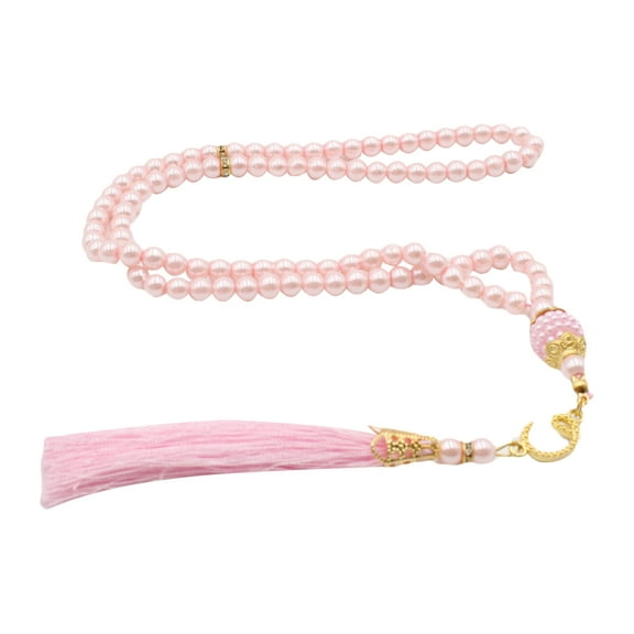 UNTERING 6mm Allah Mohammed Rosary Tasbih Prayer Beads Turkish 99 Beads Pearls Charm Misbaha Meditation Bracelet Necklace