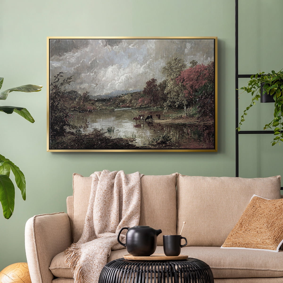 Vintage Landscape-XXIII By Wexford Home Framed in Gold Wood Gallery Wrapped Canvas 17 in. x 25 in.