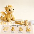 thumbnail image 4 of FURNIX Diy Felt Sewing Kit Yellow Dragon Patchwork Animal,3D Stuffed Plush Craft For Adults Beginners With Pre Cut Fabric,Handmade Mythical Creature Home Decor, 4 of 7