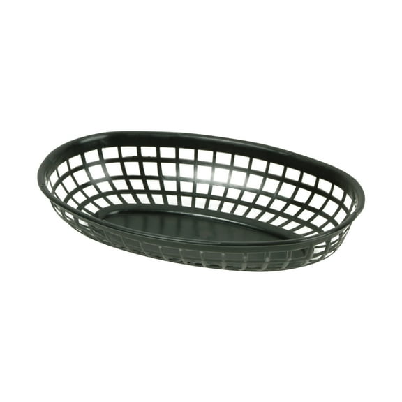 Excellante 9.38" oval basket, black, comes in dozen