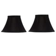 thumbnail image 3 of Set of 2 Chandelier Lamp Shades 6 inch Black Silk with Gold Lining, 3 of 3